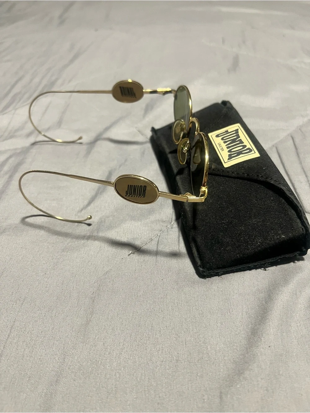Junior Gaultier Gold Frame Sunglasses with Olive Green Lenses